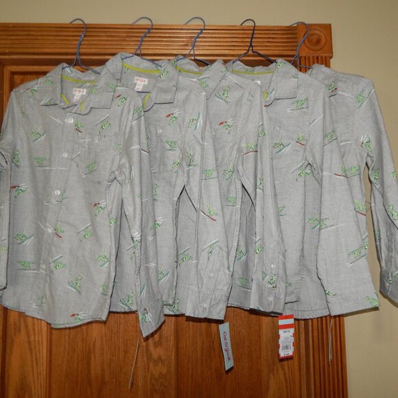 NEW Wholesale LOT Bundle 5 Boys Size M 8/10 Cat & Jack Dinosaur Christmas Shirt - Picture 1 of 5